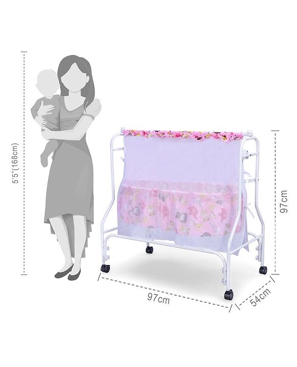 Babyhug Cozy Nest Cradle With Mosquito Net - Pink
