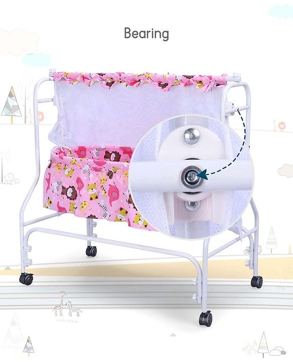 Babyhug Cozy Nest Cradle With Mosquito Net - Pink