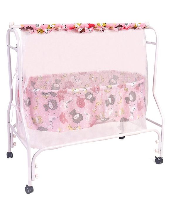 Babyhug Cozy Nest Cradle With Mosquito Net - Pink