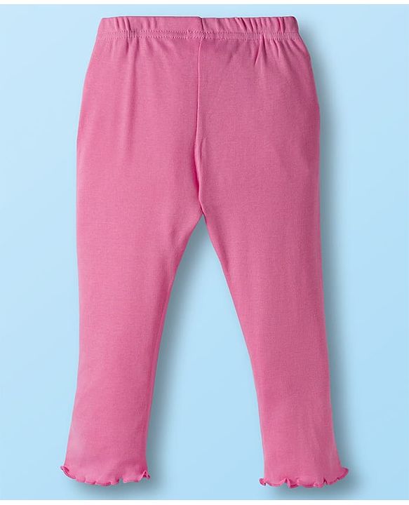 Babyhug Single Jersey Knit Full Sleeves Top and Leggings Set with Stripes & Floral Print - Pink