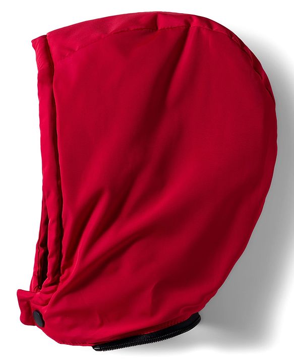 Babyhug Woven Full Sleeves Hooded Padded Jacket With Brooklyn Patch & Detachable Hood - Red & Navy Blue