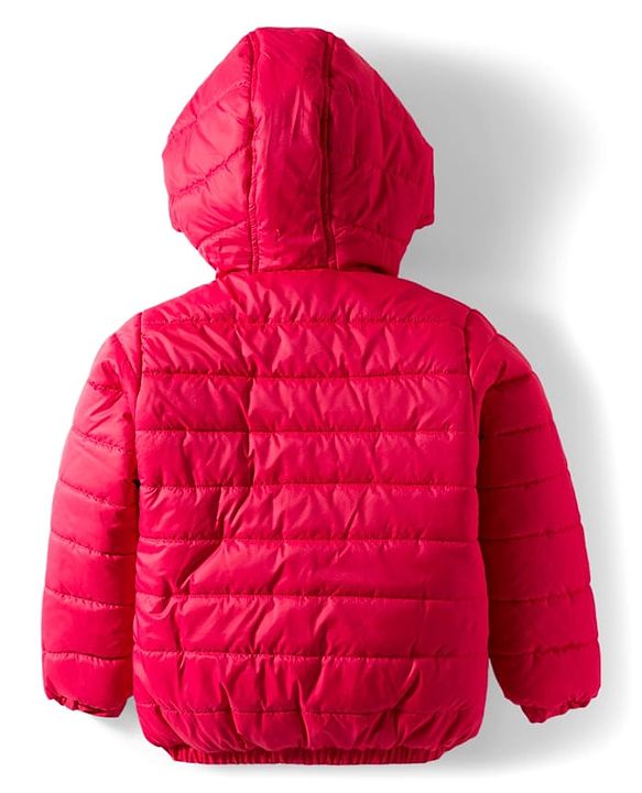 Babyhug Woven Full Sleeves Hooded Padded Reversible Jacket with Animal Print - Sea Green