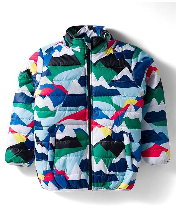 Babyhug Woven Full Sleeves Padded Hooded Jacket With Camouflage Print & Detachable Hood - Multicolor