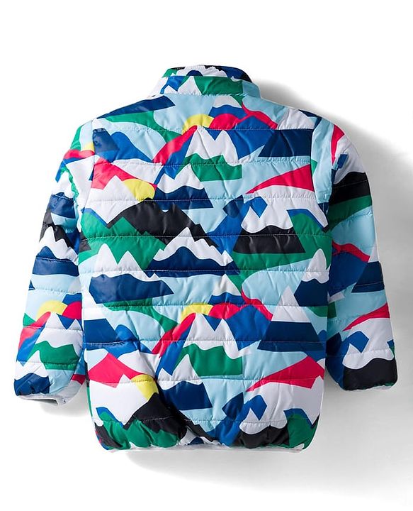 Babyhug Woven Full Sleeves Padded Hooded Jacket With Camouflage Print & Detachable Hood - Multicolor
