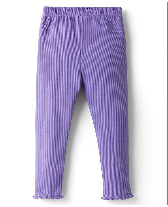 Babyhug Single Jersey Knit Full Sleeves Top and Leggings with Polka Dots & Cat Patch Print - Lavender