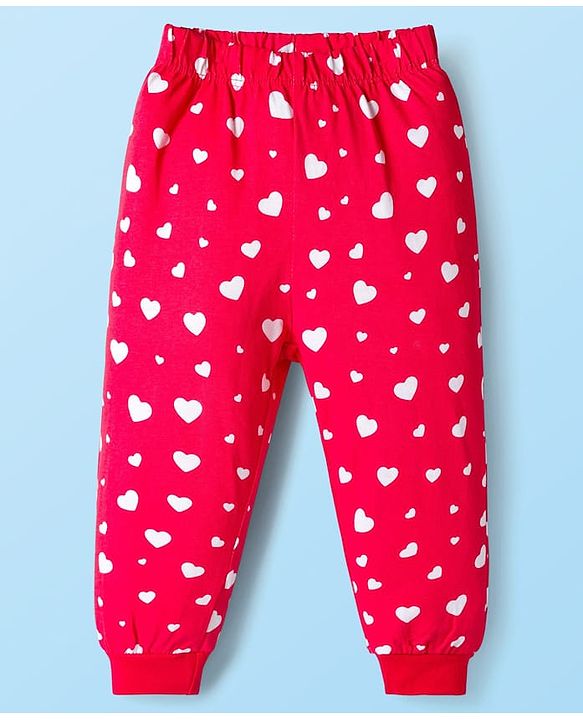 Babyhug Disney Single Jersey Knit Full Sleeves Night Suit With Minnie Mouse Graphics - White & Red