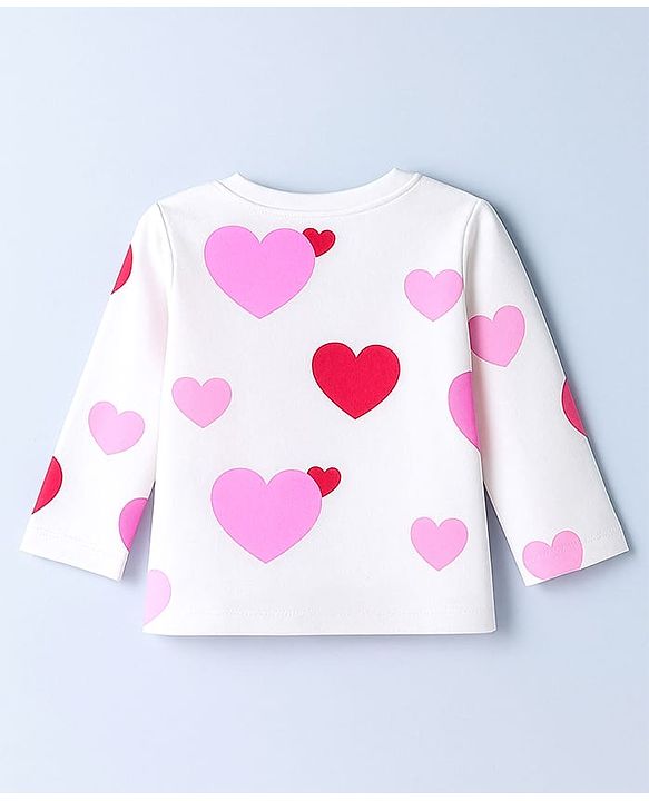 Babyhug Disney Single Jersey Knit Full Sleeves T-Shirts with Minnie & Friends Graphics Pack of 3 - Pink & White