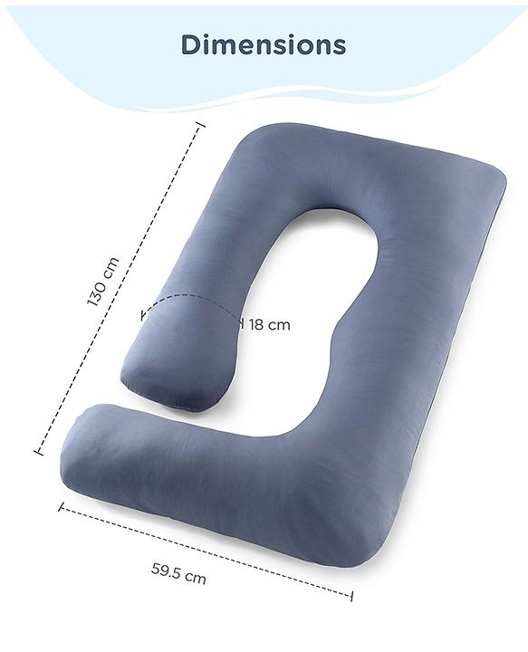 Babyhug 100% Cotton Flexible & Supportive U Shape Maternity Pillow- Maroon| Soft Yet Firm| Breathable Fabric| Sleep Feeding & Back Support| Pre & Post Natal| Promotes Peaceful Sleep| Full Body Support