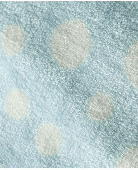 Babyhug Velour Knit Full Sleeves Co-ords Night Suit With Polka Dots - Light Blue