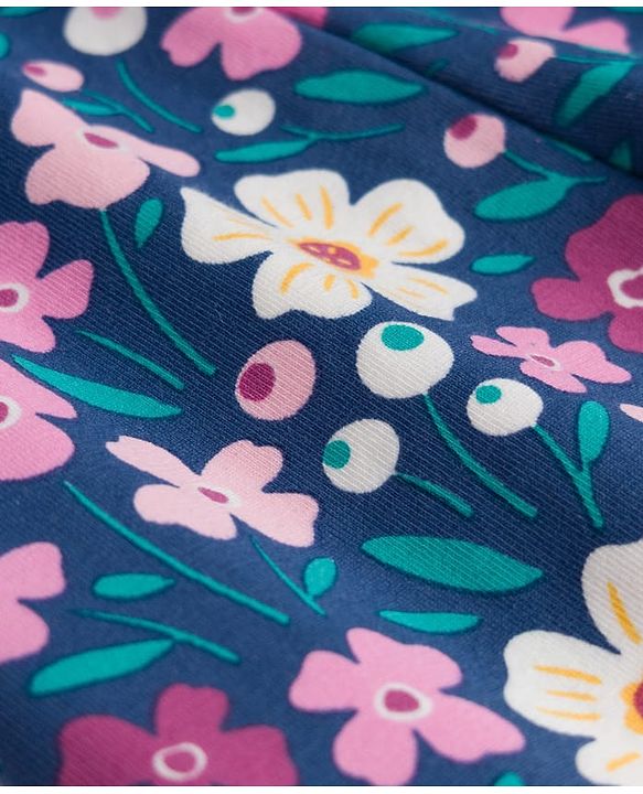 Babyhug  Cotton Lycra Knit Full Length Leggings With Stretch & Floral Print Pack Of 5 - Multicolour