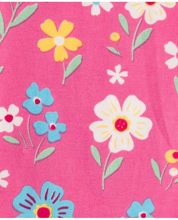 Babyhug  Cotton Lycra Knit Full Length Leggings With Stretch & Floral Print Pack Of 5 - Multicolour