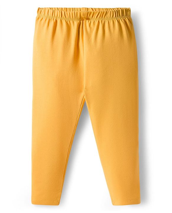 Babyhug Cotton Lycra knit Full Length  Leggings With Stretch Polka Dots & Floral Print Pack of 5 - Pink Yellow & Light Blue