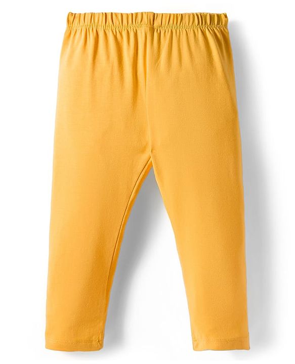 Babyhug Cotton Lycra knit Full Length  Leggings With Stretch Polka Dots & Floral Print Pack of 5 - Pink Yellow & Light Blue