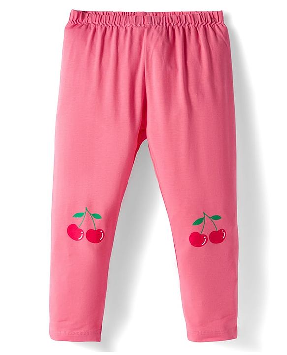 Babyhug Cotton Knit Full Length Leggings With Stretch Pack Of 5 - Multicolour
