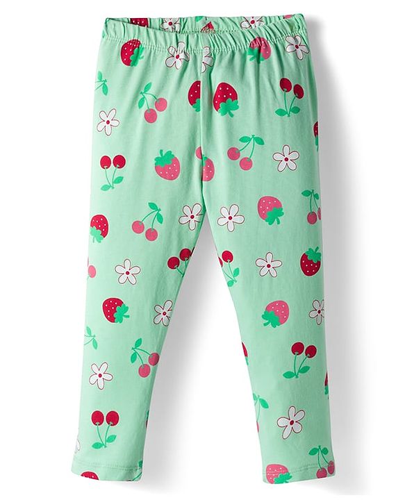 Babyhug Cotton Knit Full Length Leggings With Stretch Pack Of 5 - Multicolour