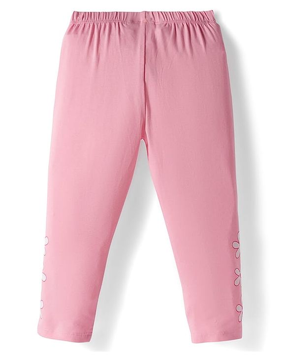 Babyhug Cotton Knit Full Length Leggings With Stretch Pack Of 5 - Multicolour