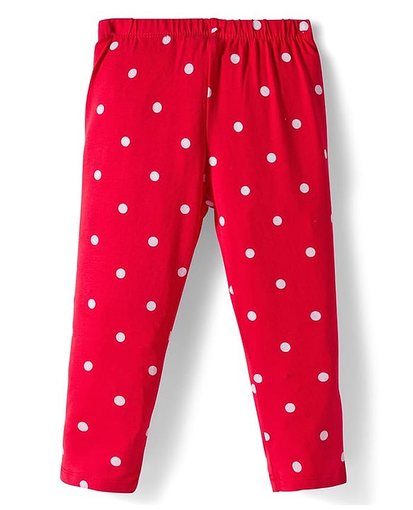 Babyhug Cotton Knit Full Length Leggings With Stretch Pack Of 5 - Multicolour