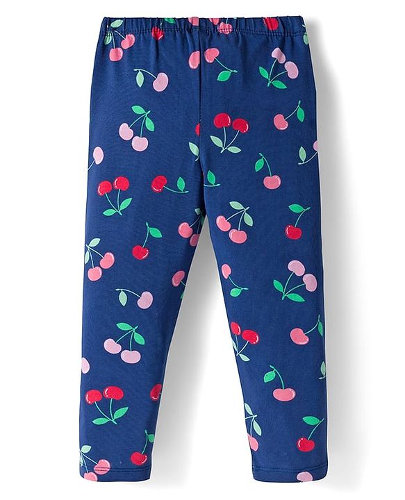 Babyhug Cotton Knit Full Length Leggings With Stretch Pack Of 5 - Multicolour