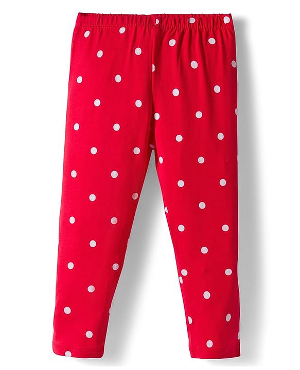Babyhug Cotton Knit Full Length Leggings With Stretch Pack Of 5 - Multicolour