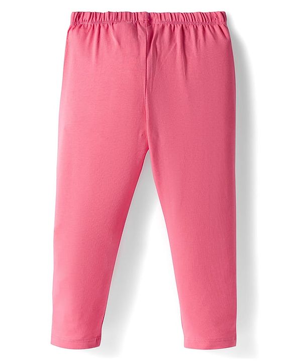 Babyhug Cotton Knit Full Length Leggings With Stretch Pack Of 5 - Multicolour