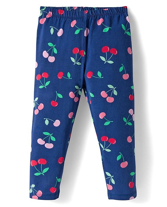 Babyhug Cotton Knit Full Length Leggings With Stretch Pack Of 5 - Multicolour
