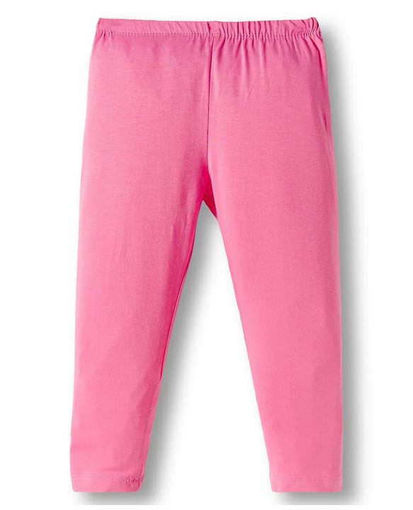Babyhug Cotton Knit Full Length Solid Colour Leggings With Stretch Pack Of 5 - Multicolour