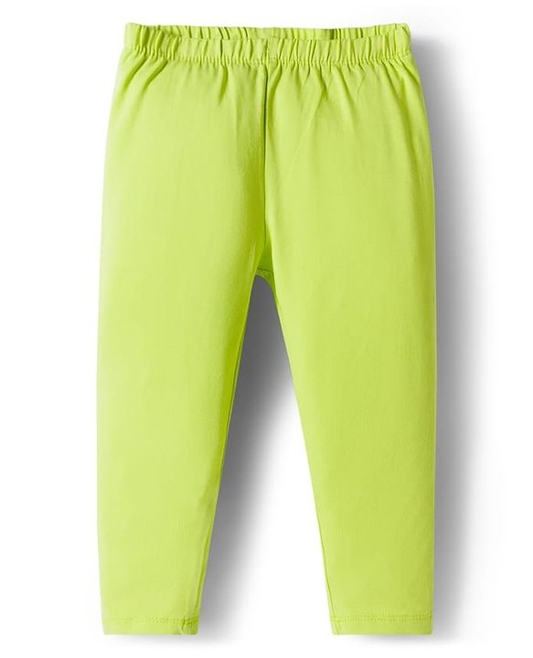 Babyhug Cotton Knit Full Length Solid Colour Leggings With Stretch Pack Of 5 - Multicolour