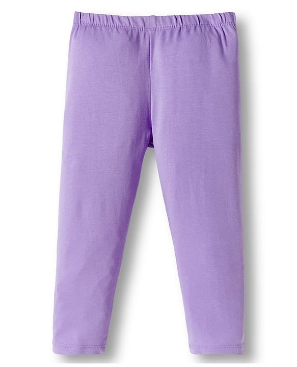Babyhug Cotton Knit Full Length Solid Colour Leggings With Stretch Pack Of 5 - Multicolour