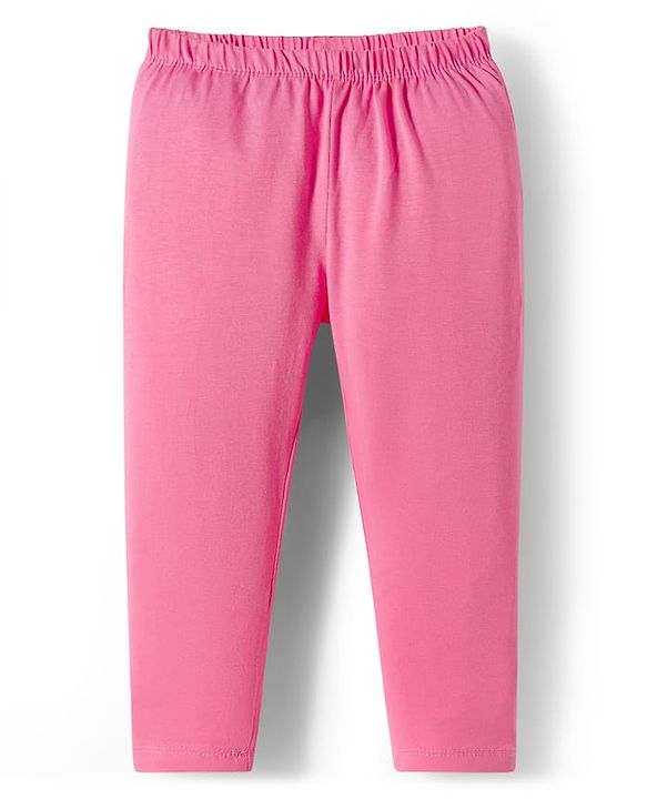 Babyhug Cotton Knit Full Length Solid Colour Leggings With Stretch Pack Of 5 - Multicolour
