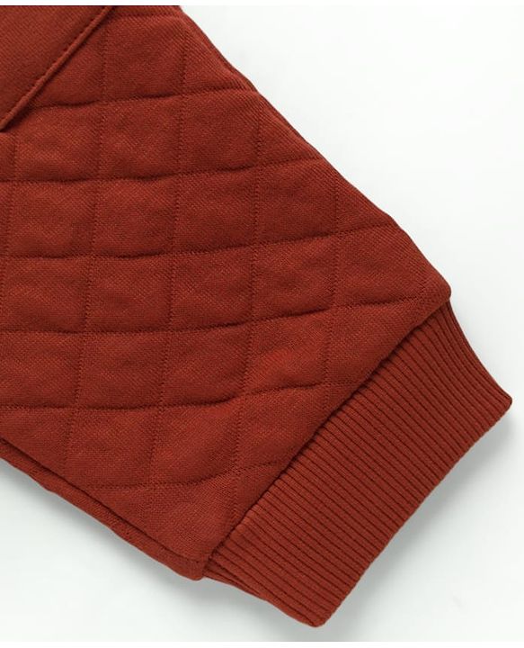 Babyhug French Terry Knit Full Length Lounge Pant with Badge & Pocket - Rust Orange