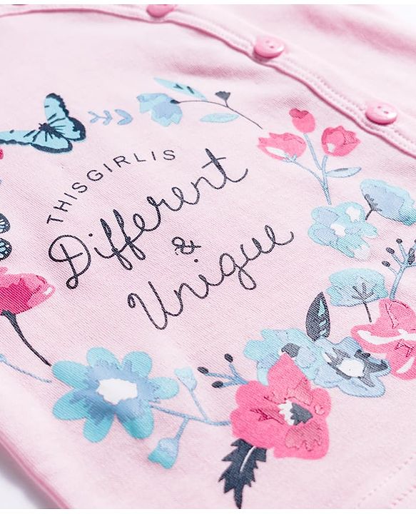 Babyhug 100% Cotton Knit Full Sleeves Front Open Vest with Polka Dots & Floral Print Pack of 3 - Dark Pink & Navy Blue
