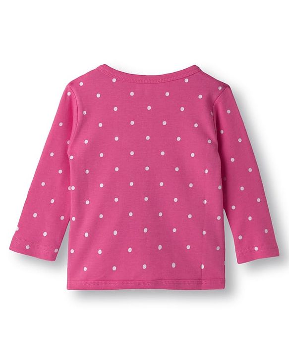 Babyhug 100% Cotton Interlock Knit Full Sleeves Jhablas With Polka Dot & Floral Print Pack Of 3 - Pink Purple & Yellow