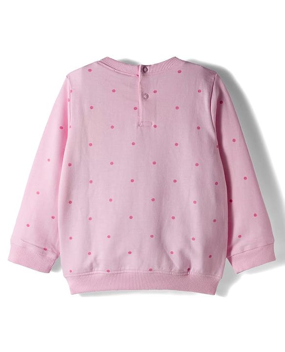 Babyhug Terry Knit Premium Light Gauge Terry Full Sleeves Top & Pant Set With Floral Print - Pink