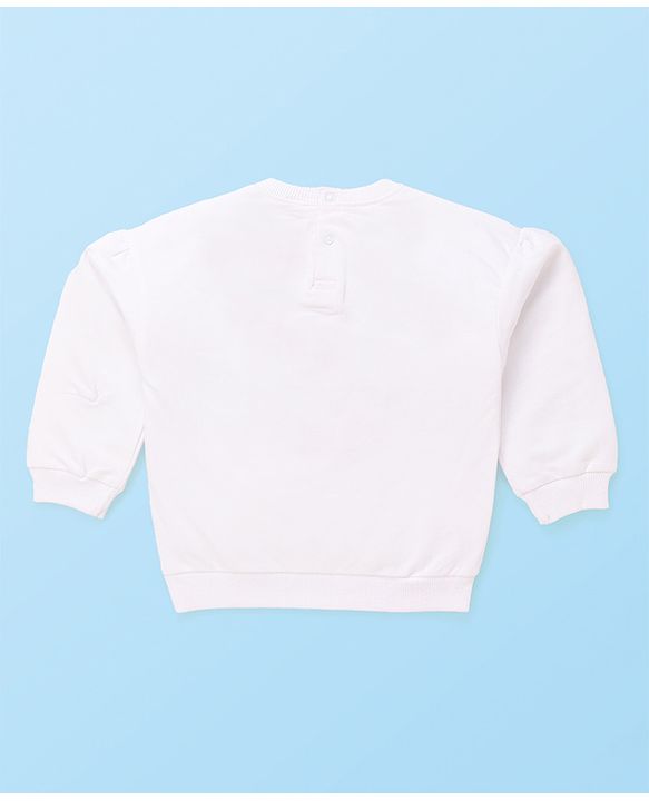 Babyhug Terry Knit Full Sleeves Top & Skort Set with Text Embroidery - Red & White