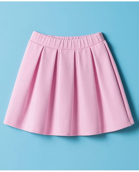Babyhug Terry Knit Full Sleeves Jacket and Top With Pleated Skirt & Just Girl Things Text Print - Pink & White