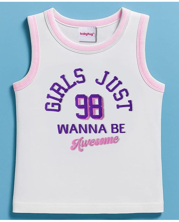 Babyhug Terry Knit Full Sleeves Jacket and Top With Pleated Skirt & Just Girl Things Text Print - Pink & White