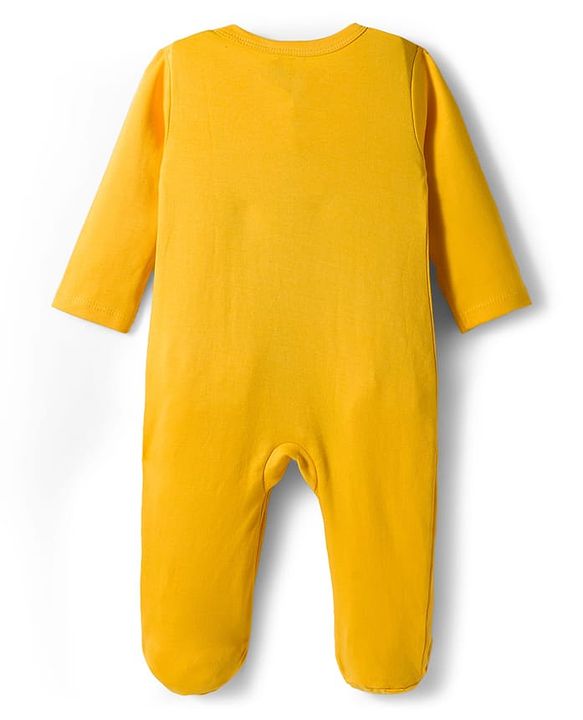 Babyhug Disney Interlock Knit Full Sleeves Sleepsuit With Mickey & Friends Print Pack Of 2 - Yellow & White