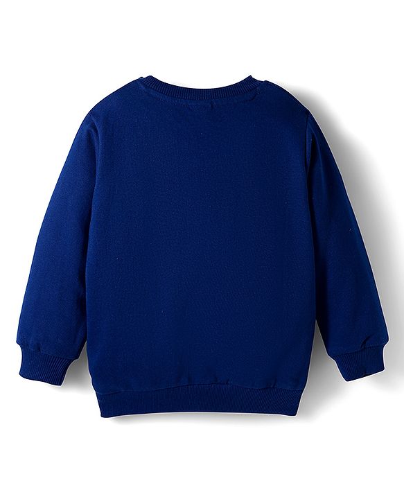 Babyhug Cotton Knit Full Sleeves Sweatshirts With Teddy Bear Graphics Pack of 2 - Yellow & Navy Blue