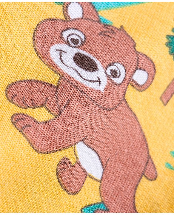 Babyhug Cotton Knit Full Sleeves Sweatshirts With Teddy Bear Graphics Pack of 2 - Yellow & Navy Blue