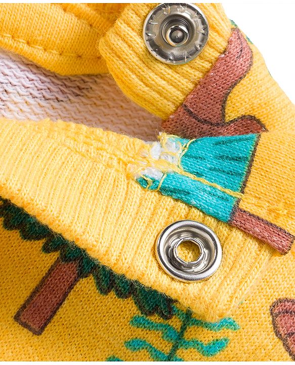 Babyhug Cotton Knit Full Sleeves Sweatshirts With Teddy Bear Graphics Pack of 2 - Yellow & Navy Blue