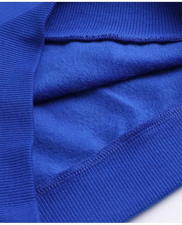 Babyhug Cotton Knit Full Sleeves Hooded Sweatshirt With Animal Graphics & Kangaroo Pockets - Blue