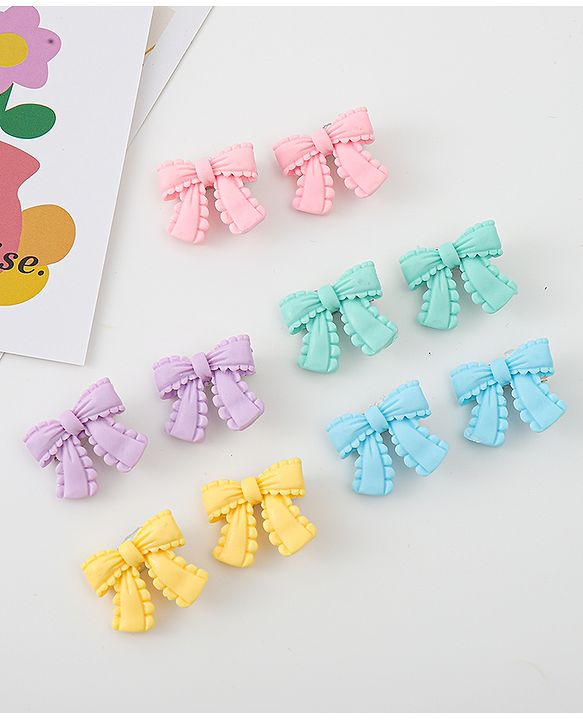 Babyhug Hair Pins And Clips With Bow Design - Multicolor