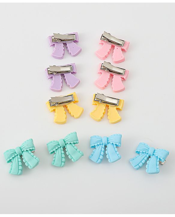 Babyhug Hair Pins And Clips With Bow Design - Multicolor