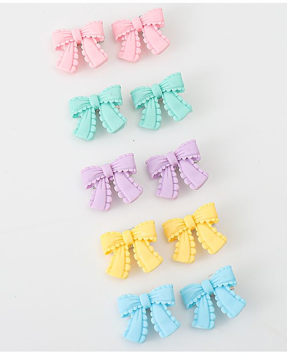 Babyhug Hair Pins And Clips With Bow Design - Multicolor