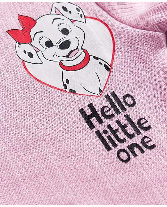 Babyhug Disney Full Sleeves Thermal Vest With 101 Dalmatians Graphic - Pink