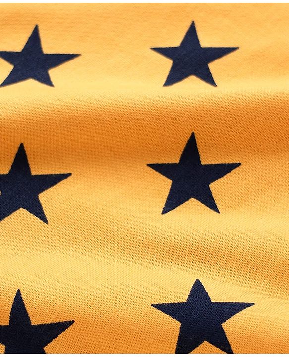 Babyhug Loop Knit Terry Full Sleeves Co-Ord Night Suit With Star Print - Yellow