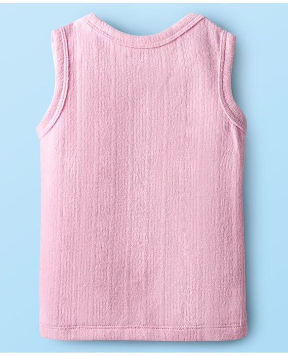 Babyhug Disney Sleeveless Thermal Vest with Disney Princess Ariel Graphic - Pink