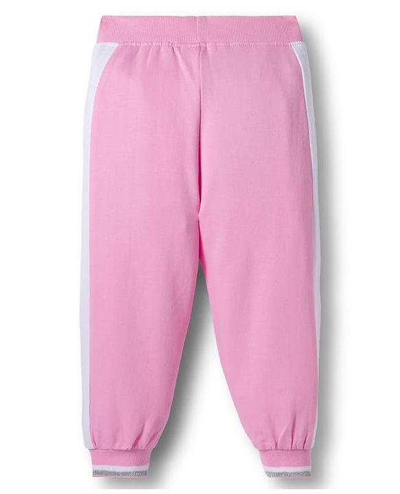 Babyhug Knit Premium Light Gauge Terry Full Sleeves Hooded Top & Joggers Set With Text Print - Pink