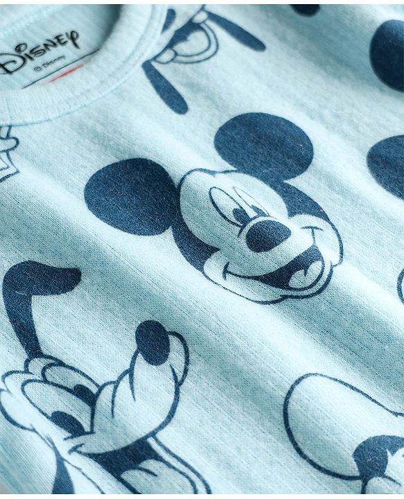 Babyhug Disney Full Sleeves Thermal Vest With Mickey & Friends Print - Blue
