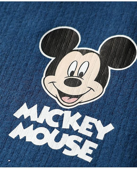 Babyhug Disney Full Sleeves Thermal Vest With Mickey Mouse Graphic - Navy Blue